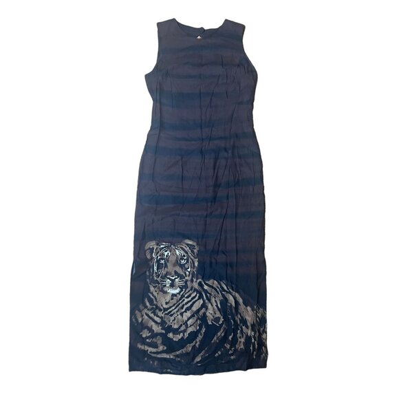 VTG. Scarlett lightweight sleeveless Y2K Maxi Tiger Dress - Picture 4 of 8